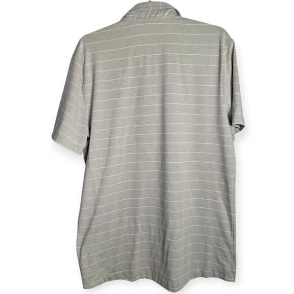 Lululemon Men's Gray Striped Polo Shirt Short Sleeve Lightweight Casual Large - Picture 4 of 5